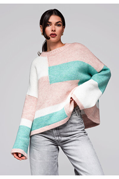 Larica by Ombre Women's Sweater LW-SWSW-0108 - pink/cream