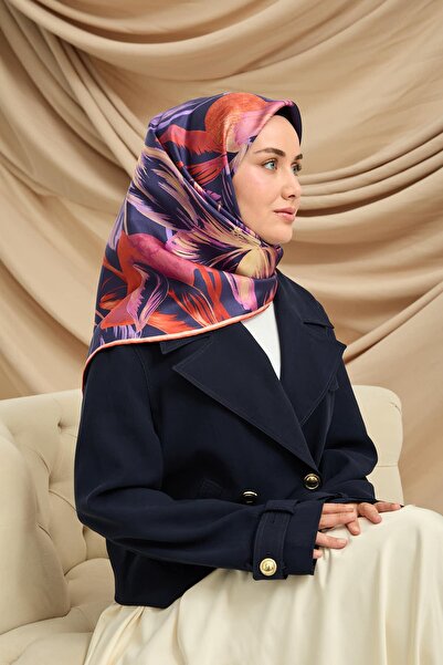 Silk Home Morcivert Pink Floral Pattern Tivil Woven Pure Silk Scarf-Kvs0895