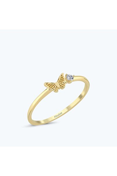 Altınbaş Altın Tektaş Kelebek Yüzük