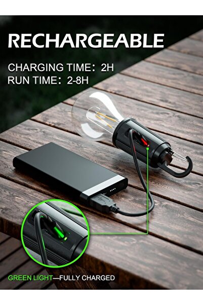 NALACAL Rechargeable Camping Light - 4-Pack Hanging Tent Bulbs, 3 Modes, USB-C