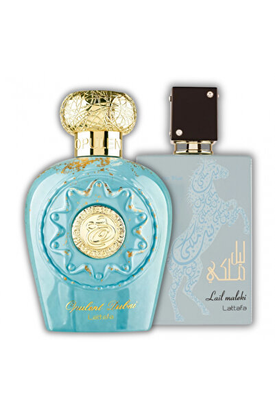 lattafa Pack of 2 New Perfumes: Opulent Dubai 100 ml + Lail Maleki Moroccan Blue 100 ml