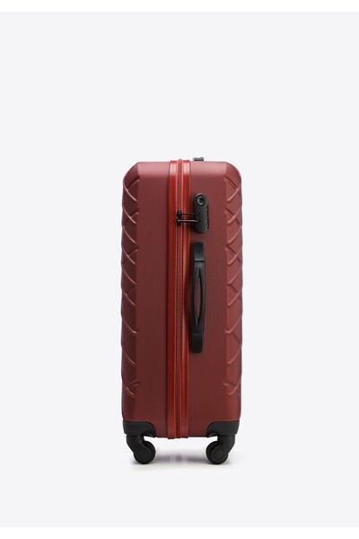 Wittchen Men's Medium Diagonal Checked ABS Suitcase Burgundy Burgundy ABS