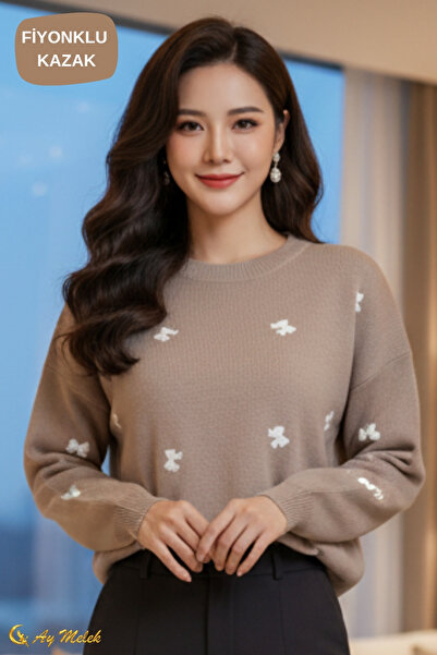 AYMELEK Women's Knitwear Sweater Soft Textured Crew Neck Sweater