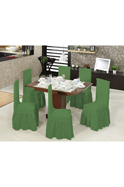 Inovius Set 6 huse scaune cu volane din bumbac elasticizat - HEP95