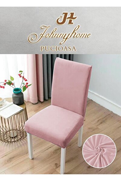 Inovius Set of 4 Elastic Chair Covers, Cotton, Pink - SIPRS02