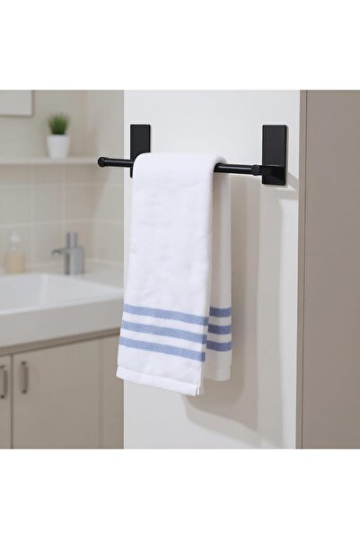Generic Songtec Adhesive Towel Bar - Black, 16-Inch Self-Adhesive Stainless Steel