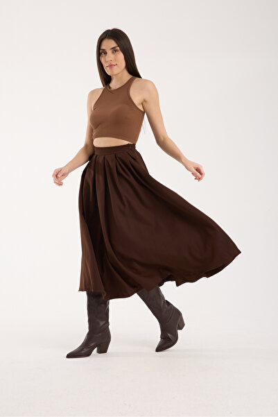 Zula Moda Fusta lungă plisată hijab – țesătură cu fermoar, care nu se vede