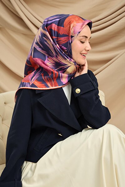 Silk Home Morcivert Pink Floral Pattern Tivil Woven Pure Silk Scarf-Kvs0895