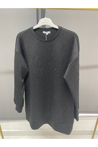 MY MOODS Kabartma desenli scuba tunik