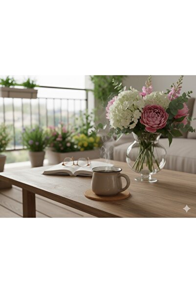 Elista Ceramic Mug Cup Silvery Patterned Colorful 150 Cc