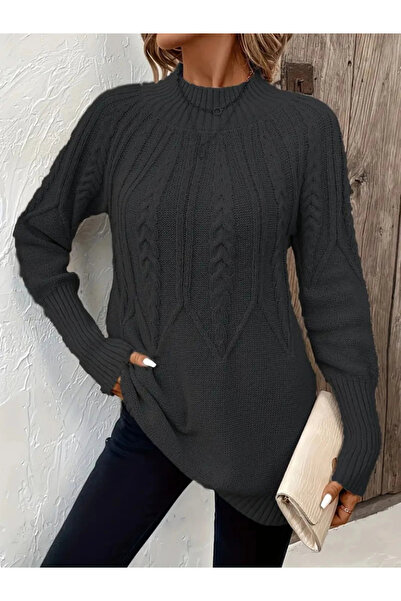 GENCULUS Women's Long Sleeve Semi-Turtleneck Knitwear Blouse