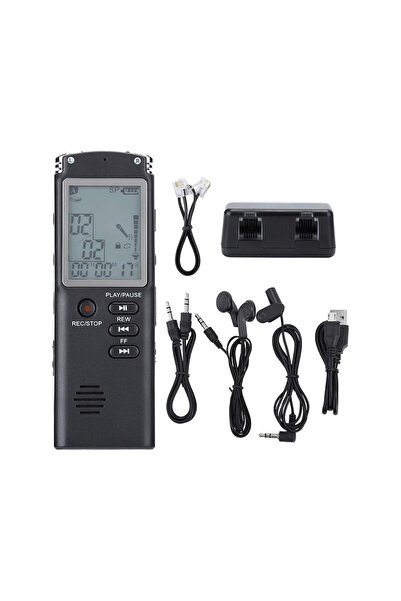 zola Mini digital voice recorder 8GB, MP3 player, VOX function, LCD screen, 6-12 m range, WAV/MP3, 10x3.5x1.2 cm, black
