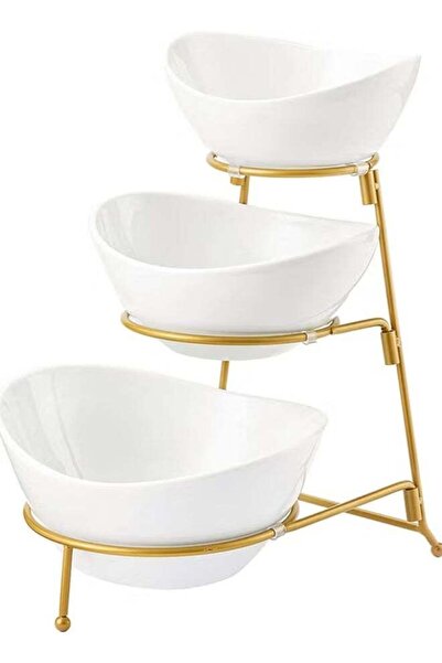 Promass 3-piece tiered serving bowl set with stand