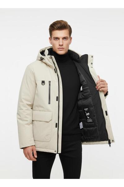 DYNAMO Men's Hooded Water Repellent Windproof Goose down Comfort Fit Coat