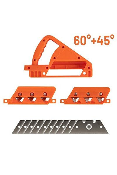 AdyMel Dispozitiv sanfrenare gips-carton sau rigips taieturi la 45° și 60°, set cu 10 lame de schimb