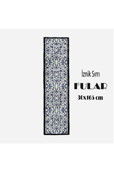 tuaipek İzni̇k Sirri Pattern Stylish & Elegant Women's Accessory Satin Scarf 30X165Cm
