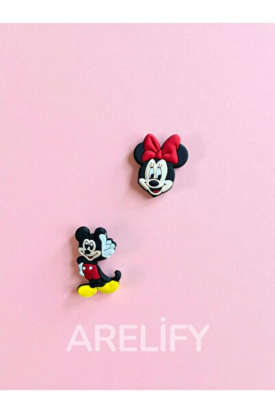 Terlik Süsü 2'li Set Minnie&Mickey Mouse Sevimli Karakterler Charm