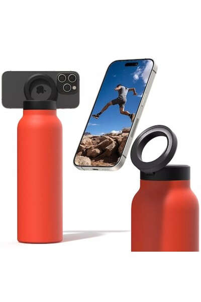 AdyMel Sticla termos cu Magsafe, suport magnetic pentru telefon, izolație dub...