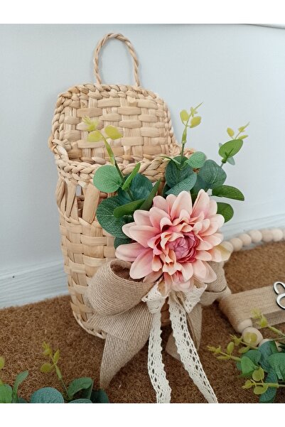 JollyShop Hasır sepet 3lü takım kapı süsü paspas takımı ev hediyesi