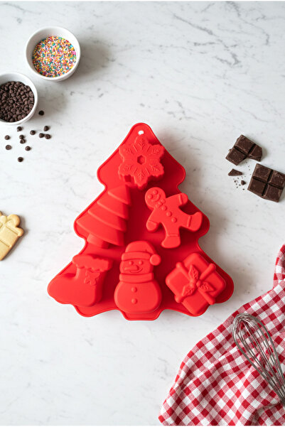 FH finehome Xmas Pine Tree Silicone Cookie Mold