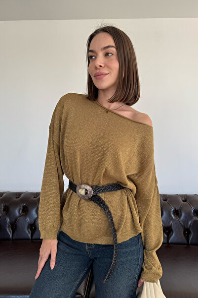 MAGARDE سترة تريكو بتصميم موسم جديد باللون الفضي - كاكي