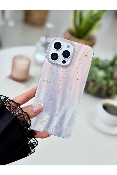 Go Aksesuar iPhone 16 Promax Compatible Shine Star Color Gradient Shiny Silicone Protective Case