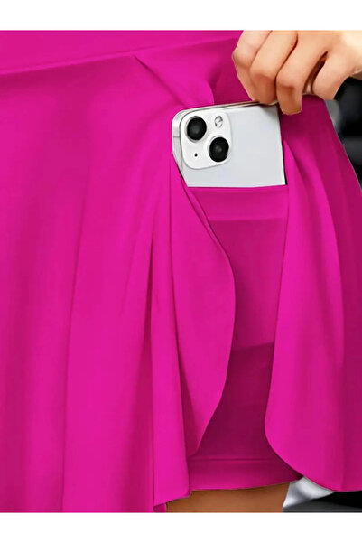 GENCULUS Women's High Waist Pocketed Sandy Short Skirt