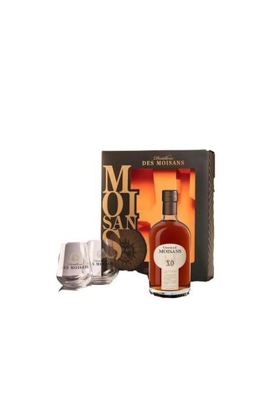 Des Moisans Cognac XO cu 2 pahare, 40%, 0.7L