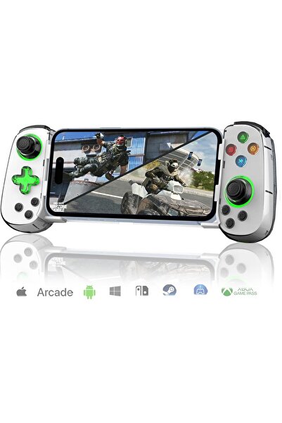 Mmctech D7 Teleskopik RGB Cep Telefonu Gamepad Bluetooth Uyumlu 5.0 Android I...