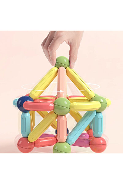 MalPlay Sticks magnetic construction set for children, with 45 multi-colored elements, multiple construction possibilities