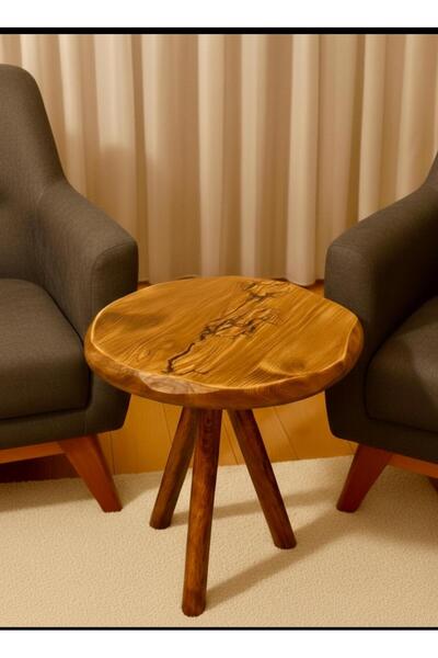 menalART Ağaç Tasarım Ağaç Fiskos Sehpa Çok Amaçlı Yan Sehpa Geniş El Yapımı ...