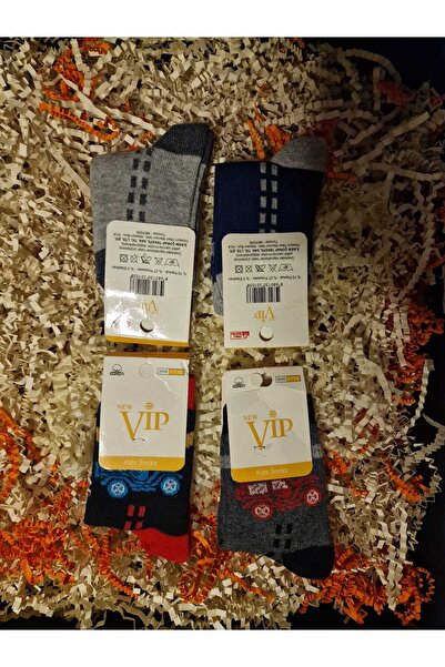 LİA Underwear Patterned Long Boys' Socks 4-Piece Set