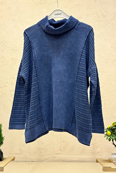 sahnemoda Degaje Cotton Sweater with Self-Printed Sides