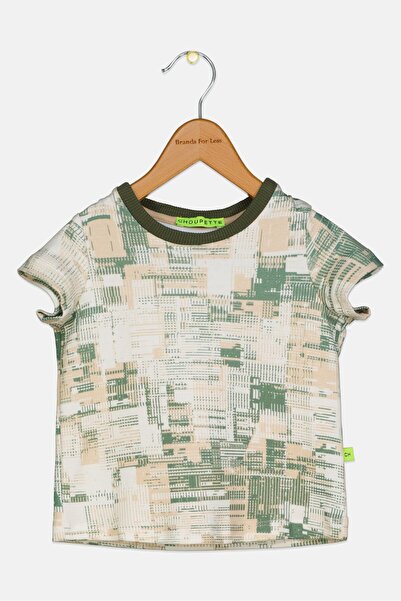 Choupette Toddlers Boy Allover Print Short Sleeve Top, Multicolor