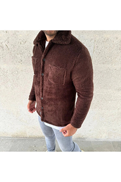 GENCULUS Men's Plush Fleece Cardigan Shirt – Collared, Button-Down, Chest Pocket, Soft Textured Winter Regular Fit