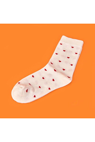 Evidea Чорапи с меки шарки на сърце - екрю