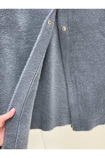 BENAHOLL Alivia Metal Button Long Beard Cardigan-Kr5032 Anthracite