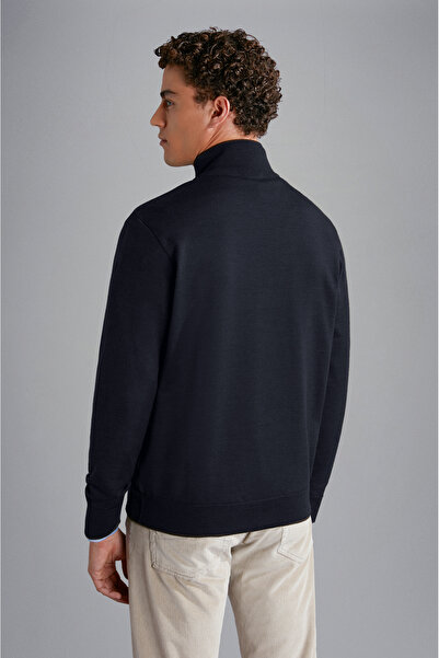 PAUL&SHARK MEN'S ZIPPED PULLOVER C.WWOOL