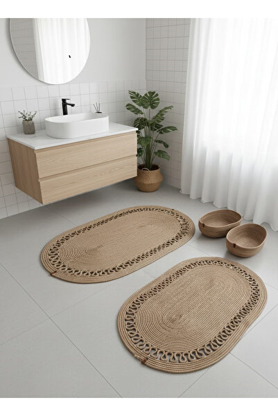 Dosade Premium Jute Wicker Bathroom Set (4 Pieces) |   Mop and Basket Set
