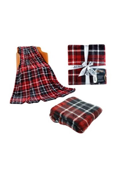 Atria Scotty Blanket, red-white-black, 210 x 240 cm
