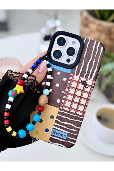 Go Aksesuar Iphone 16 Promax Uyumlu Kaplama Charm Hippi Tasarımlı Silikon Kılıf