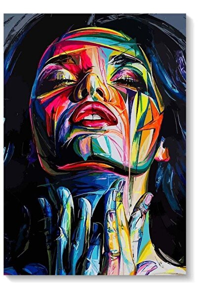 Drub Alabdaa لوحة فنية تجريدية من أتيك - تصميم فتاة متعددة الألوان 40×60 سم