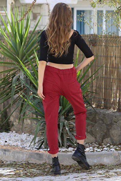 della moor Women's Red Italian Straight Pants