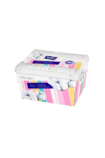Bella أعواد قطنية مصنوعة من القطن بنسبة 100%، 300 قطعة