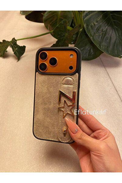 Eflatun Kılıf İphone 17 pro max Deri Kişiselleştirilebilir Harfli Kılıf