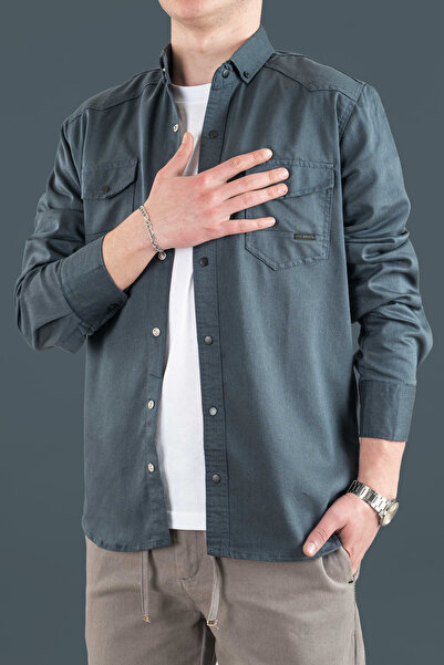 bombe Slim Fit Men's Denim Shirt