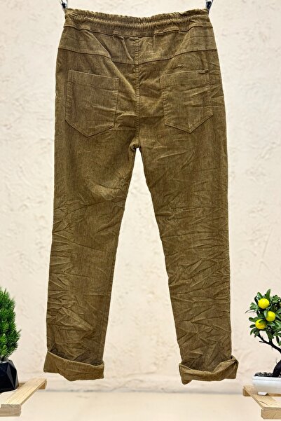 sahnemoda Metal buttoned laced imported velvet trousers