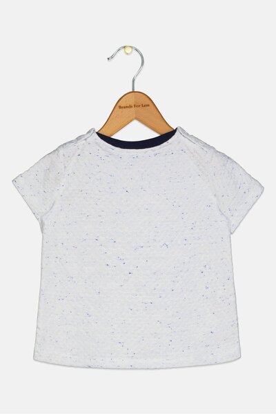 Choupette Kids Boy Textured Short Sleeve T-Shirt, White