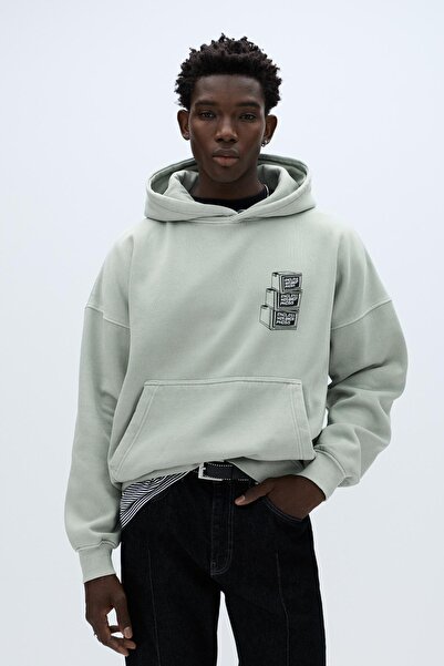Pull & Bear Oversize graphic print hoodie