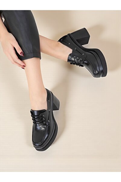 Jarrox Roxanne Thick Heeled Lightweight Poly Platform Sole Lace-Up Women's Shoes